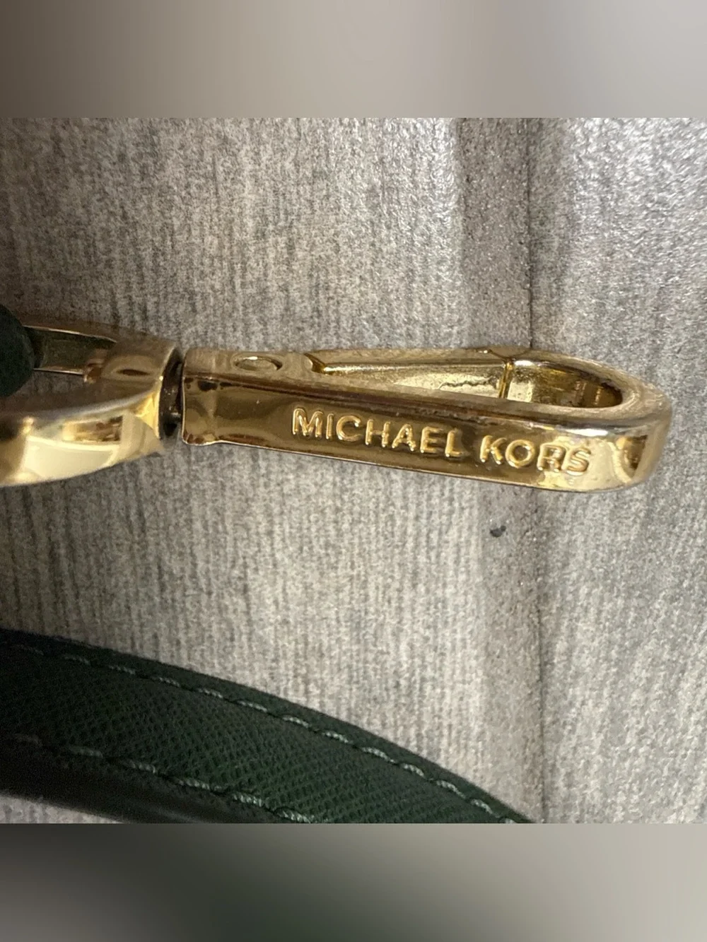 Michael Kors Authentic Replacement Leather Strap Hunter Green Gold Hardware READ